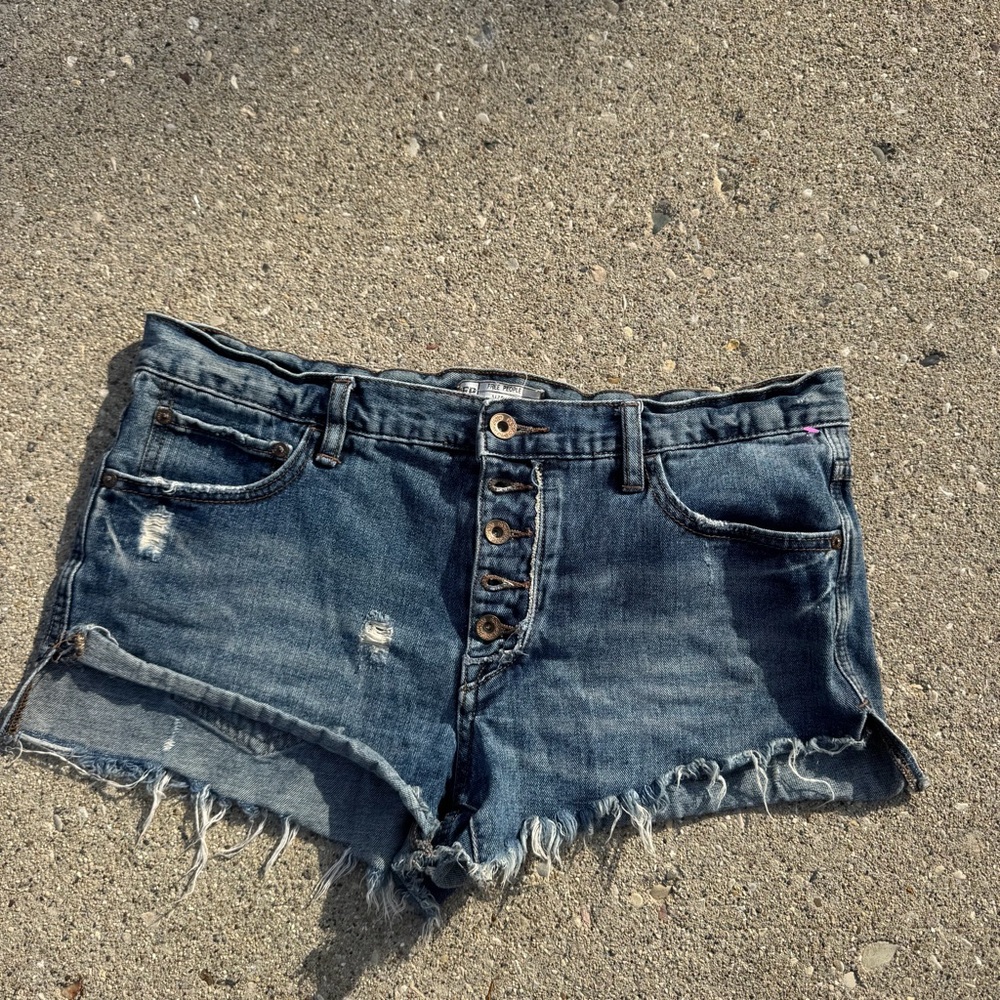 Free People Vintage Wash Jean Shorts